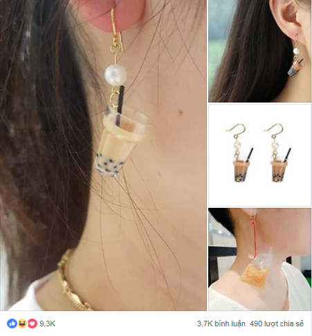 Dân mạng “phát cuồng” với bông tai ly trà sữa trân châu giúp các nàng hút mọi ánh nhìn ảnh 1