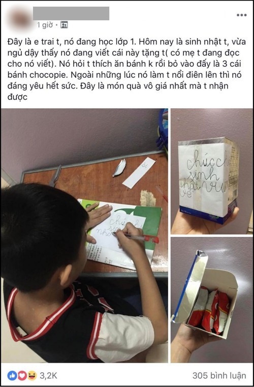 Món quà sinh nhật độc đáo của cậu em trai kém 13 tuổi tặng chị gái không gì tình cảm hơn ảnh 1