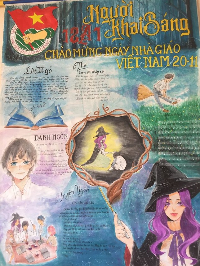 Teen Quảng Trị đưa truyện Harry Potter vào tạo hình cho báo tường mừng 20/11 ảnh 1