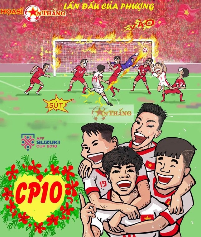 Họa sĩ Việt vẽ tranh cổ vũ tuyển Việt Nam trước trận gặp Malaysia ảnh 4