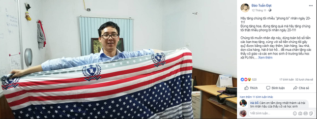 Sự thật phía sau lời kêu gọi "Hãy tặng chúng tôi "phong bì" ngày 20/11" của thầy giáo trẻ Hà Nội ảnh 1