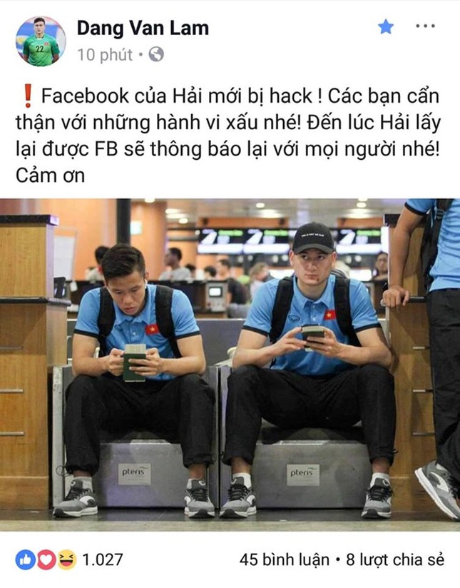 Cầu thủ Quế Ngọc Hải bị hack Facebook? ảnh 1