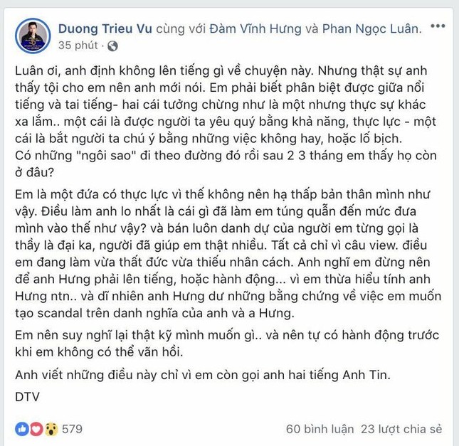 Dương Triệu Vũ bức xúc khi vô cớ bị kéo vào chiêu trò truyền thông của Phan Ngọc Luân ảnh 2