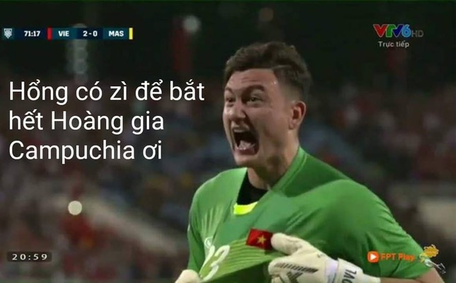 Thắng đậm Campuchia 3-0, thủ thành Lâm "tây" được fan trao danh hiệu "rảnh phi" của trận đấu! ảnh 1