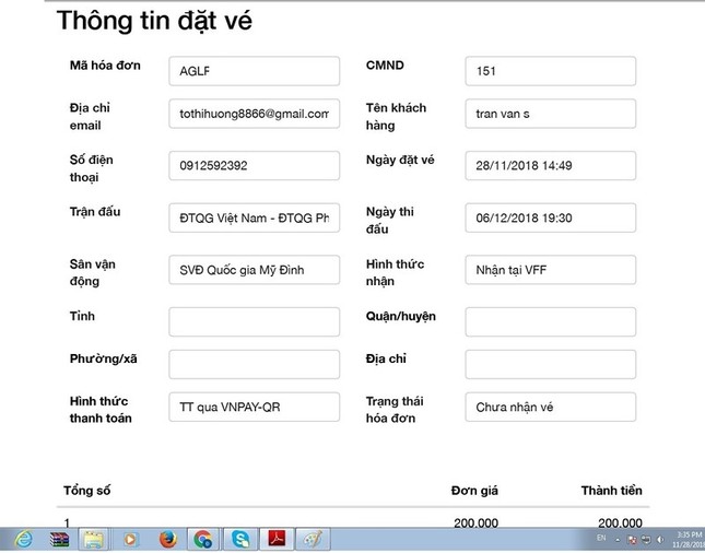 Người hâm mộ bất ngờ đặt được vé bóng đá online vào chiều nay ngày 28/11 ảnh 1