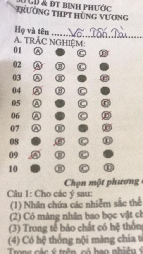 "Chiến binh" trắc nghiệm phòng thi: Có 20 câu thì khoanh sai... 19 câu ảnh 1