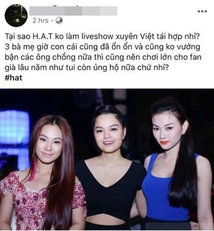 Ngoài lời chúc tới Ưng Hoàng Phúc, fan còn mong ba bà mẹ đơn thân H.A.T tái hợp ảnh 4
