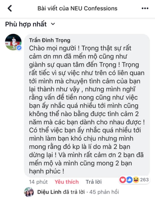 Bị coi là nguyên nhân khiến fan chia tay người yêu, cầu thủ Đình Trọng bất ngờ lên tiếng ảnh 4