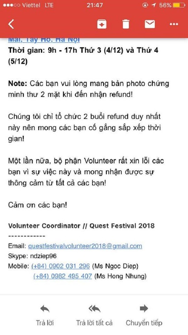 BTC Quest Festival tiếp tục "bùng" tiền vé ứng trước của gần 400 tình nguyện viên ảnh 3