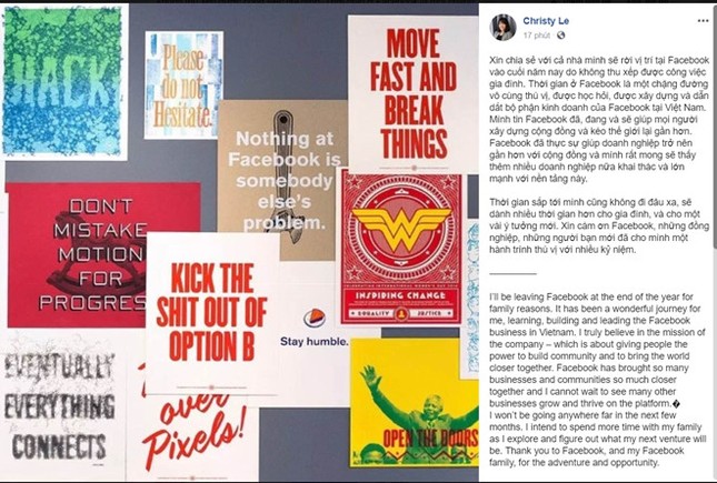 Lê Diệp Kiều Trang rời Facebook Việt Nam sau 9 tháng giữ vị trí giám đốc ảnh 1