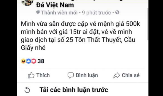 "Chợ vé online" trận chung kết Việt Nam - Malaysia sôi nổi, ngoài tầm kiểm soát ảnh 4