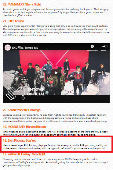 "Top 100 ca khúc hay nhất Châu Á 2018": Có hai hit V-Pop xếp hạng cao, vượt mặt nhiều hit K-Pop ảnh 2