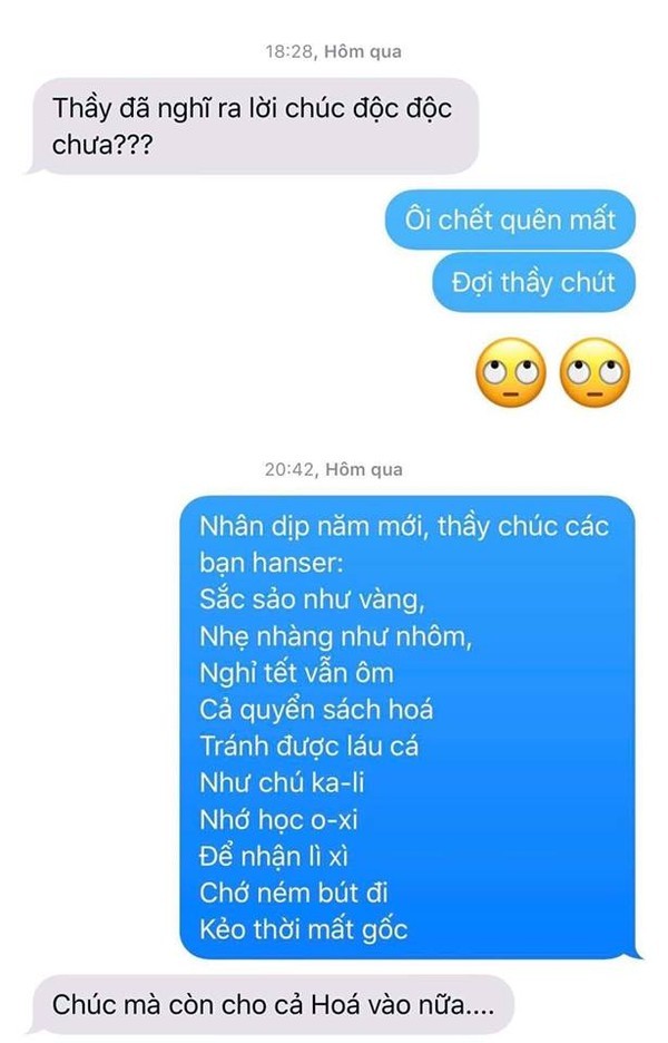 Lời chúc Tết độc đáo có "1-0-2" của các thầy cô giáo khiến cộng đồng mạng khen nức nở ảnh 1