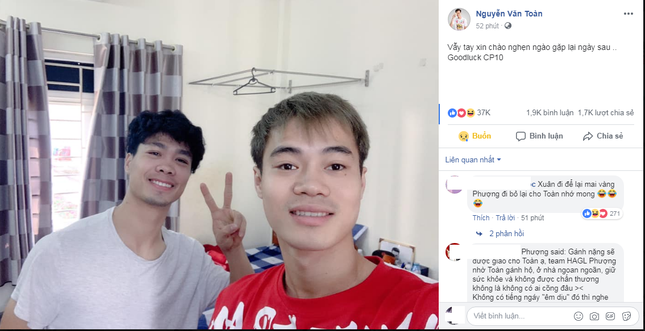 Văn Toàn đăng ảnh chia tay bạn thân 10 năm Công Phượng khiến ai cũng ngậm ngùi ảnh 1