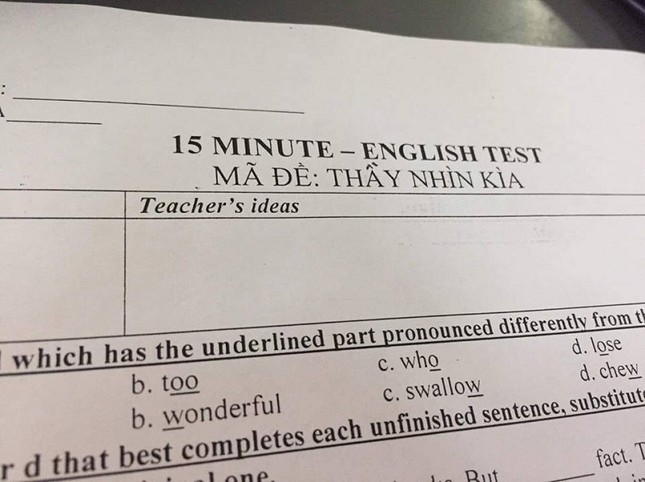 Thầy giáo cao tay, cho mã đề "bá đạo" thế này thì học sinh chỉ biết "câm nín" mà làm bài ảnh 1