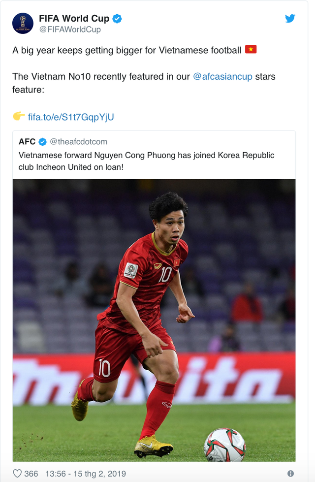 FIFA dành lời khen ngợi đặc biệt cho Công Phượng ảnh 1