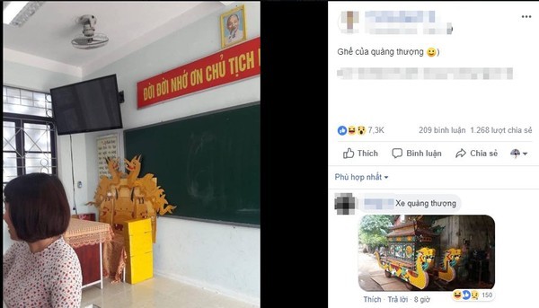 Một lần chơi lớn xem cô có trầm trồ, cả lớp "bá đạo" tặng cô giáo hẳn "ghế quàng thượng" ảnh 1