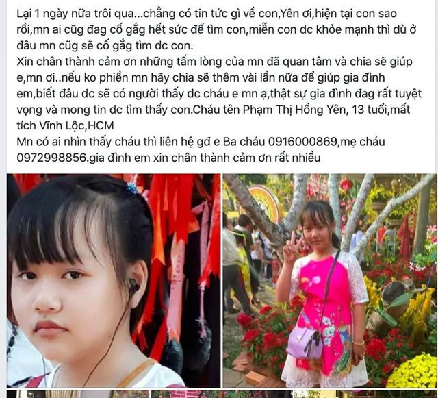 Nữ sinh lớp 8 ở TPHCM mất tích nhiều ngày qua ảnh 1