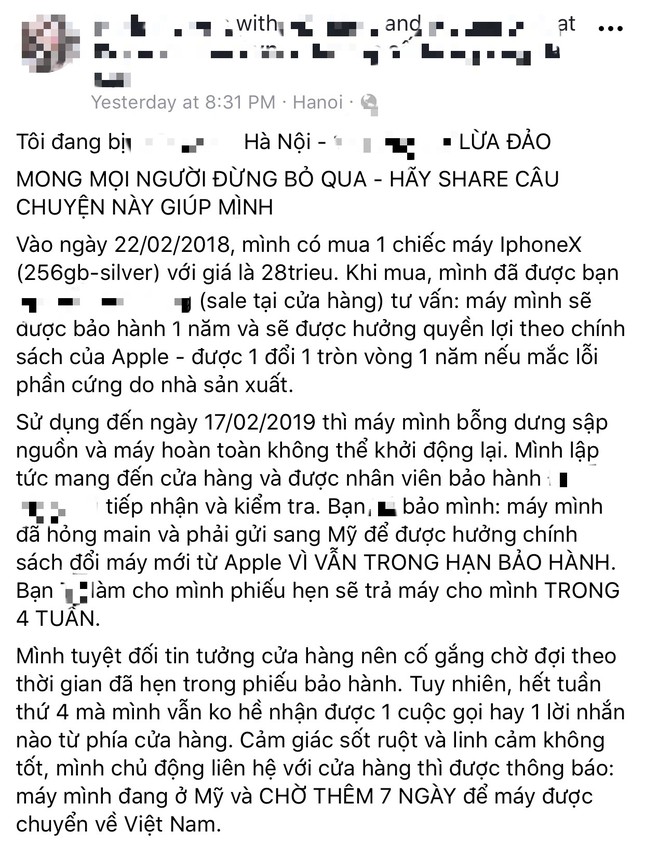 iPhone X mua mới bị lỗi main và câu trả lời từ cửa hàng: Khách "không đổi máy cũ thì... chịu"! ảnh 1
