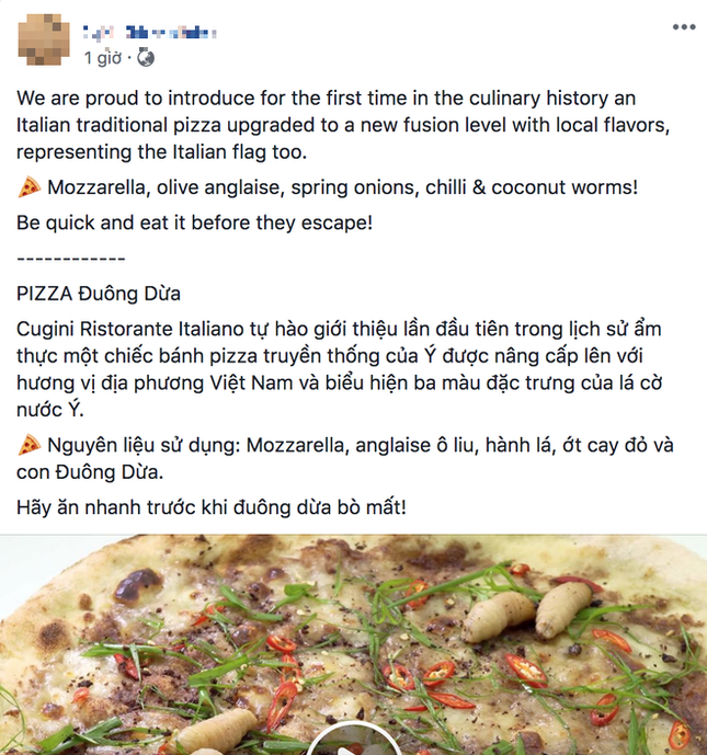 Sau pizza mắm tôm gây sốc lại xuất hiện thêm món mới: Pizza Đuông Dừa? ảnh 1