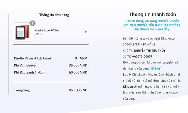 Hàng nghìn người bị lừa 95.000 đồng để nhận Kindle miễn phí ảnh 1