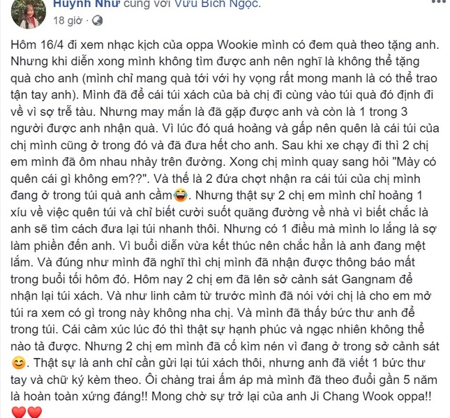 Fan Việt được Ji Chang Wook trả lại chiếc túi bỏ quên cùng lời nhắn siêu ngọt ngào ảnh 3