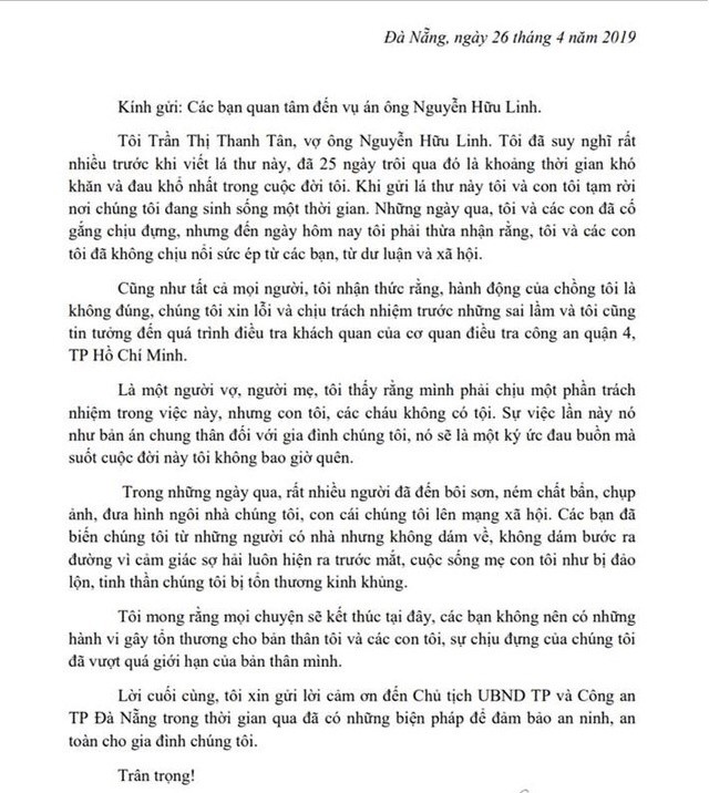 Chưa đầy 24h gửi đơn tố cáo, vợ ông Hữu Linh bất ngờ xin rút đơn và đề nghị điều này! ảnh 3