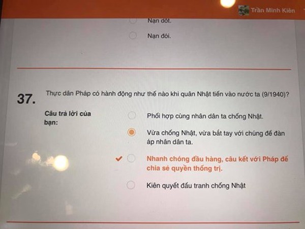 Đáp án sai trong đề thi Sử vào lớp 10 của Sở Giáo dục Hà Nội ảnh 2