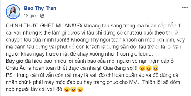 Bảo Thy kể lại việc bị trộm vali trắng trợn khi sang châu Âu thực hiện MV ảnh 2