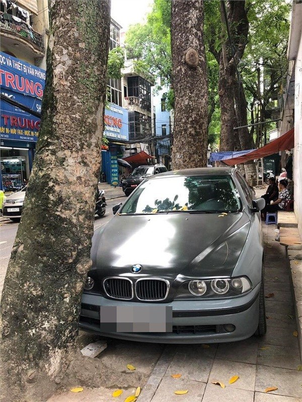 Màn đỗ xe "đỉnh cao" trên phố Hà Nội khiến dân mạng hoang mang: Xe hay cây có trước? ảnh 2