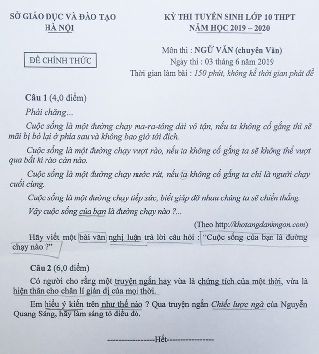 Tổng hợp đề thi lớp 10 chuyên ở Hà Nội: Toán, Văn "hóc búa", Sử, Địa không "thách thức" thí sinh ảnh 1