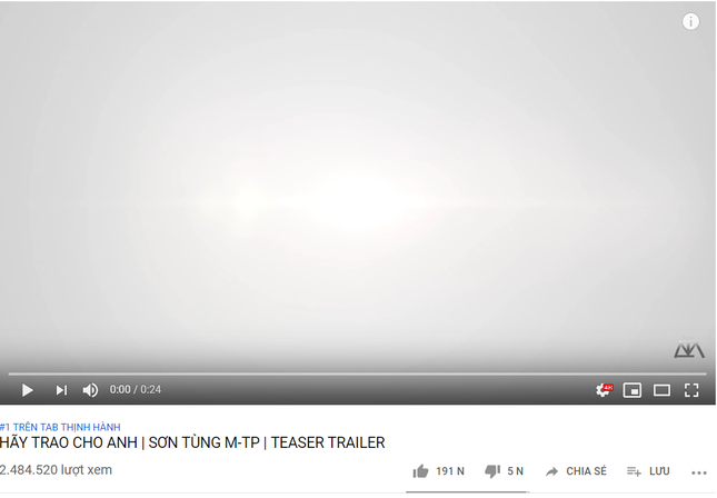 Sơn Tùng chứng minh sức hút của mình khi tung teaser MV thôi cũng đạt top 1 Trending YouTube! ảnh 1