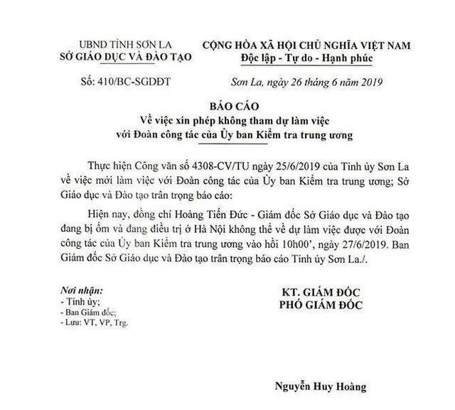 Giám đốc Sở GD&ĐT Sơn La “cáo bệnh”, chưa làm việc với đoàn kiểm tra Trung ương ảnh 2