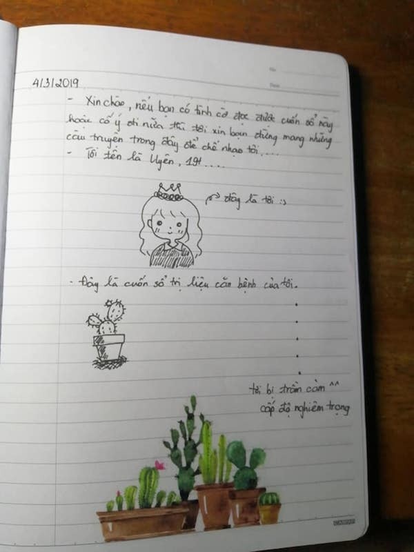 Mắc bệnh trầm cảm, cô gái 19 tuổi "cầu cứu" bằng cuốn nhật kí hình ảnh ảnh 2