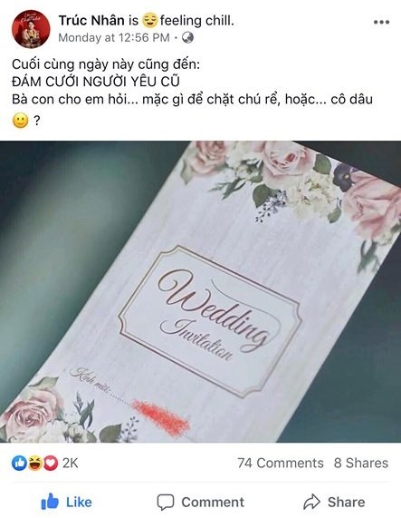 "Hack não" fan như Trúc Nhân: Liên tục úp mở chuyện đi đám cưới người yêu cũ? ảnh 1