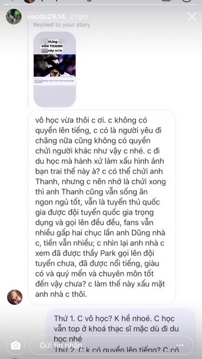 Hot nhất hôm nay: Bạn gái hậu vệ CLB Hà Nội xúc phạm Văn Thanh, đáp trả cực gắt anti-fan ảnh 3