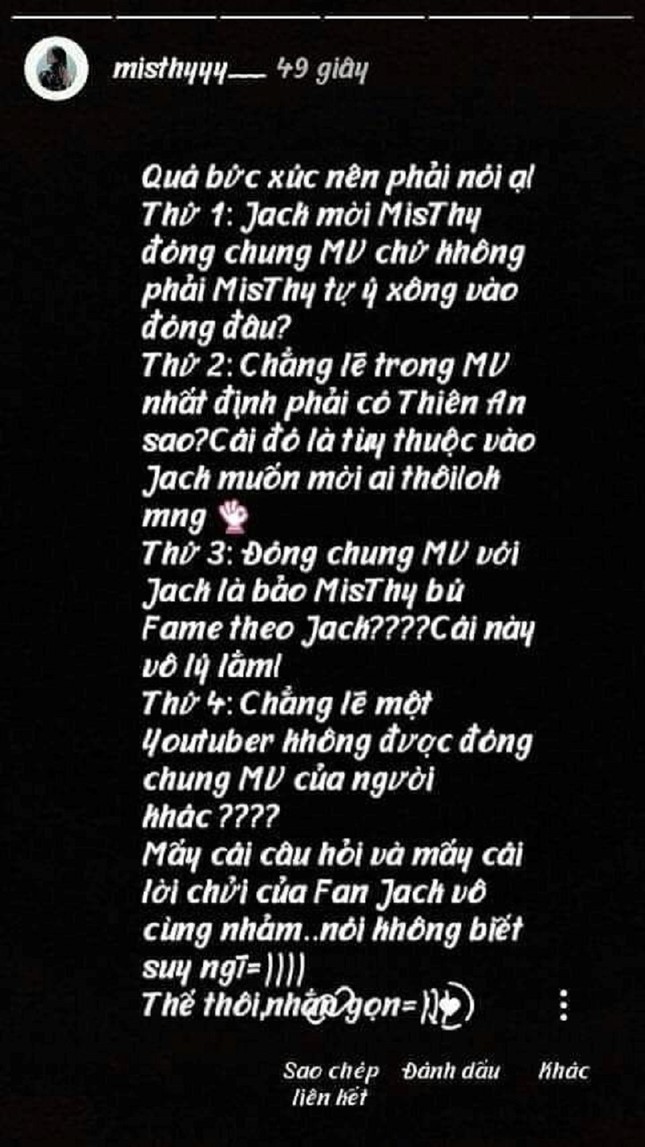 Hot streamer Misthy lên tiếng về vụ đăng story Instagram "cà khịa" antifan ảnh 3