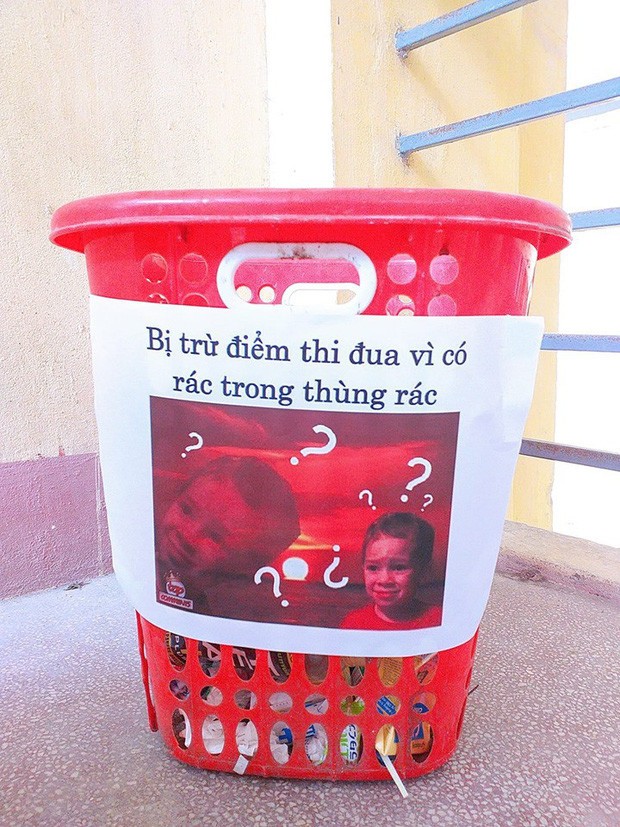 Lớp học bị sao đỏ trừ điểm vì có rác trong thùng rác, dân mạng thắc mắc không hiểu lí do? ảnh 1
