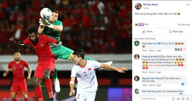 Văn Lâm phá bóng dũng cảm nhưng Duy Mạnh lại nhắn nhủ "đừng đấm em" ảnh 1