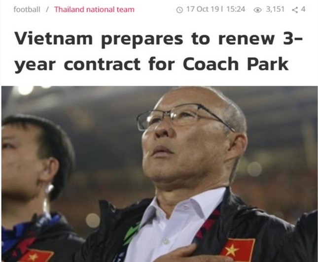 Báo Thái Lan: "VFF chuẩn bị gia hạn 3 năm với HLV Park" ảnh 1