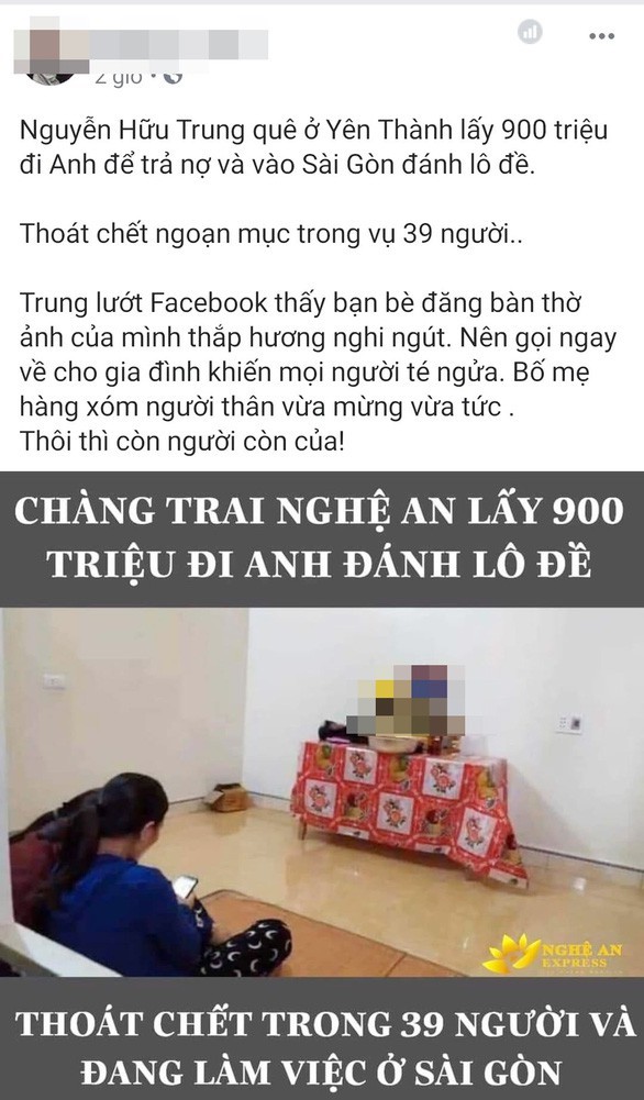 Công an điều tra vụ thanh niên thoát chết vì lấy tiền "chạy" đi Anh để đánh đề ảnh 1