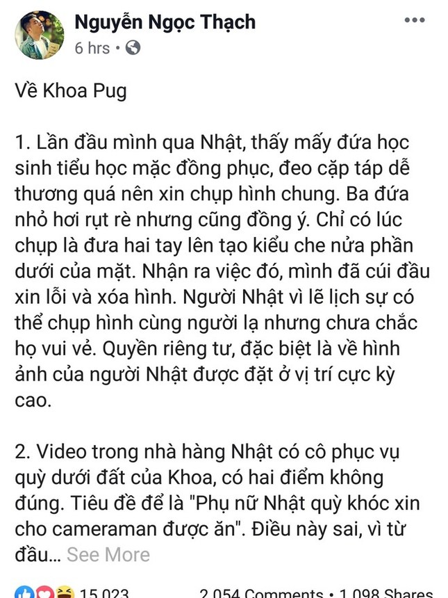 Dân mạng kêu gọi tẩy chay Khoa Pug sau vụ nói phụ nữ Nhật quỳ khóc ảnh 2