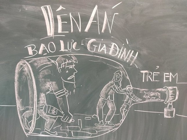 Thầy giáo "gây sốt" với bộ tranh biếm họa các tệ nạn xã hội, thói hư tật xấu bằng phấn bảng ảnh 4