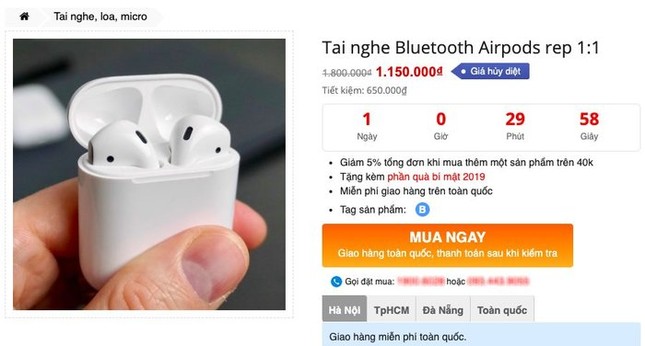 AirPods Pro "nhái" được rao bán rộng rãi ở Việt Nam, giá khoảng 1 triệu đồng ảnh 1