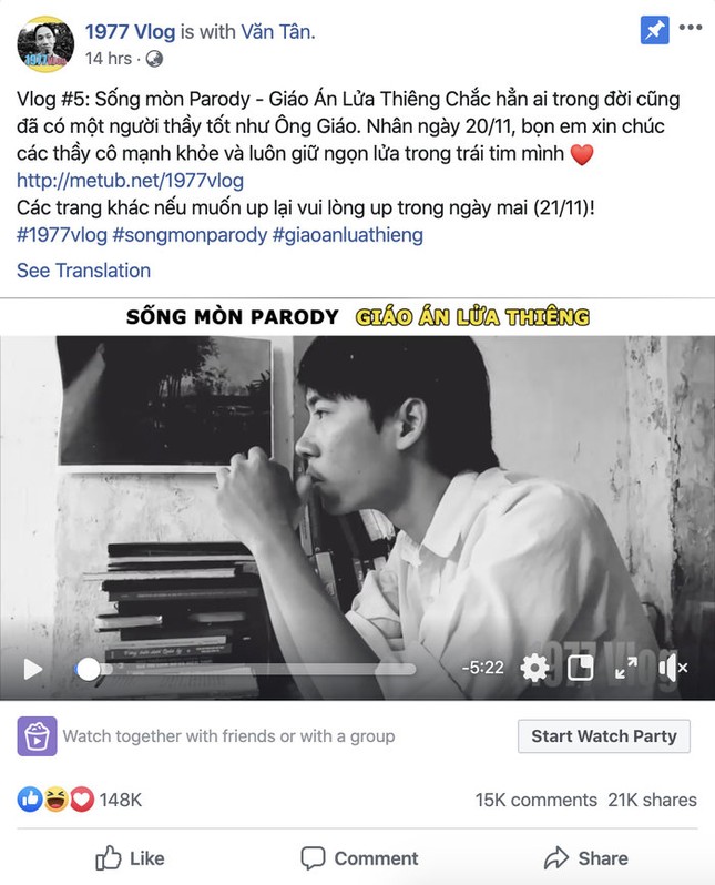 1977 Vlog tiếp tục gây sốt: Tác phẩm tri ân thầy cô, đạt hơn 1 triệu view sau vài giờ ảnh 1