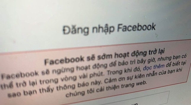 Facebook gặp lỗi, nhiều người dùng Việt Nam nhận thông báo MXH "ngừng hoạt động" ảnh 1