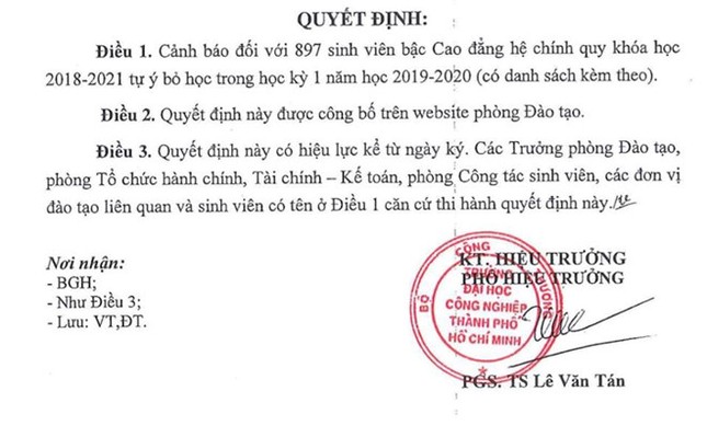 Trường ĐH Công nghiệp TP.HCM cảnh báo hơn 2.000 sinh viên tự ý bỏ học ảnh 2
