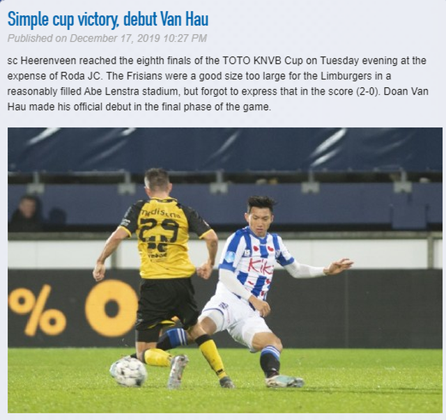Báo Hà Lan nói gì về màn ra mắt của Văn Hậu ở Heerenveen? ảnh 2