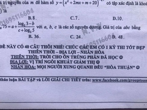 Cười nghiêng ngả với lời nhắn "bá đạo" của thầy giáo dạy Toán trong đề ôn tập ảnh 1