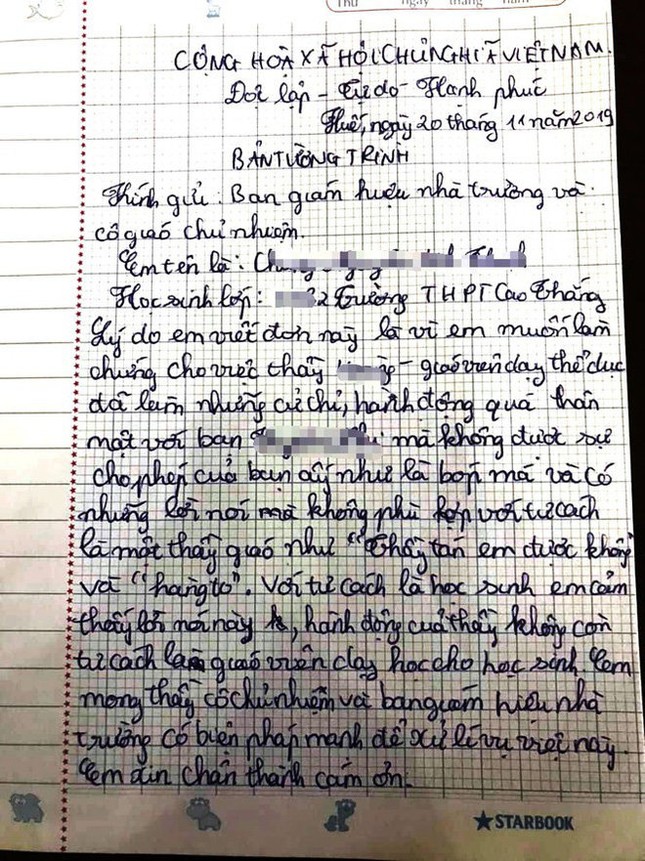 Kỷ luật nam giáo viên dạy thể dục nói "thầy tán em được không" với nữ sinh ảnh 1